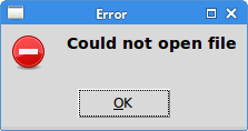 Error message dialog